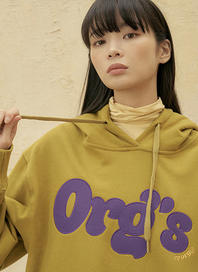 ORG EMBROIDERY HOOD OLIVE