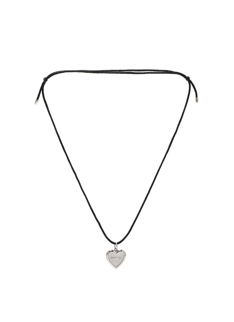 REORG FLAT HEART CHARM NECKLACE SILVER