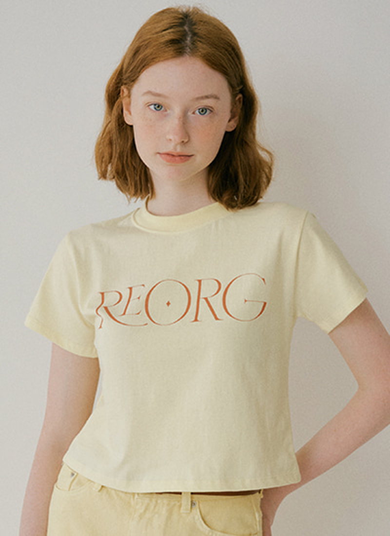PIC REORG SPARKLE CROP T-SHIRTS LIGHT YELLOW