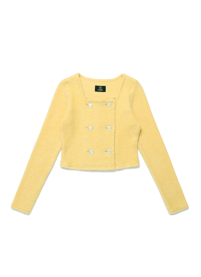 OSON DOUBLE BUTTON LONG SLEEVE T-SHIRTS YELLOW